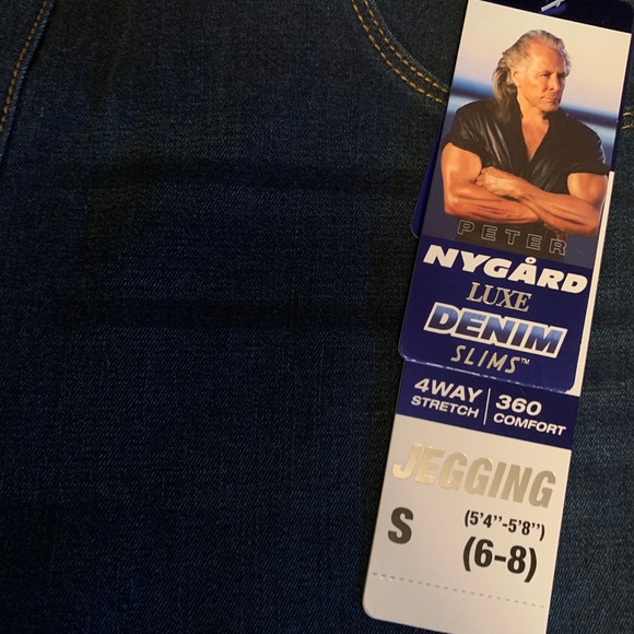 Luxe denim slims silver buttons up the sides - Picture 2 of 3